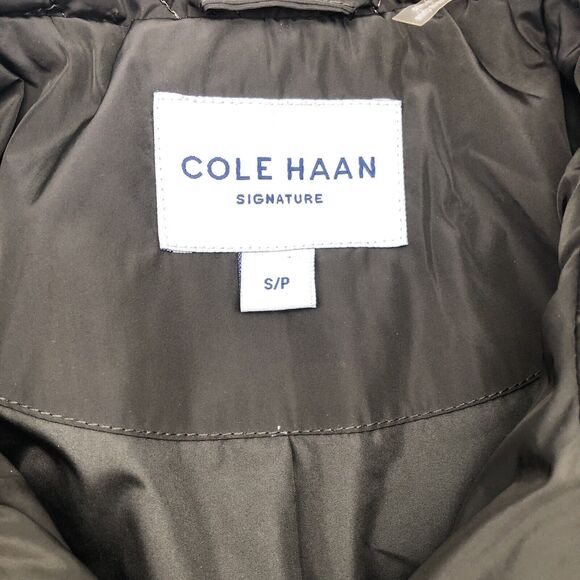 Cole Haan Womens Quilted Full Zip Parka Size Small Cocoa Two Waist Pulls Preppy - Picture 2 of 13